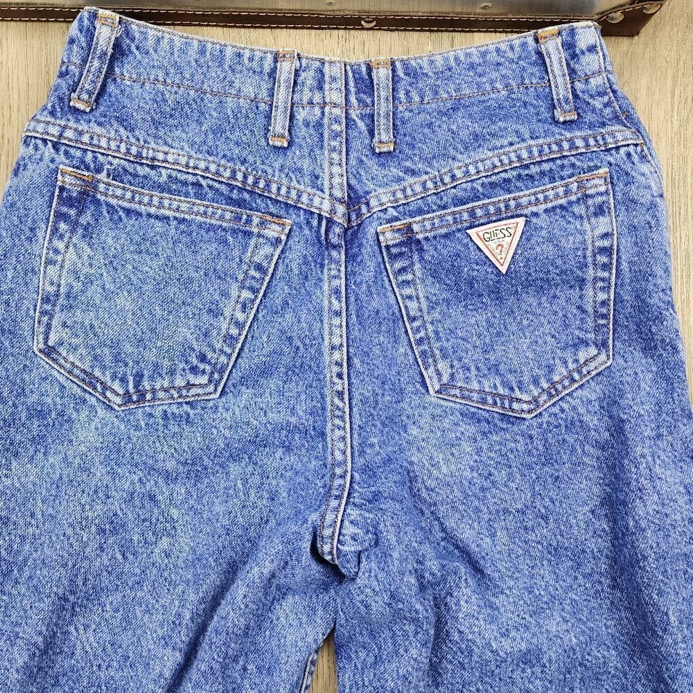 Vintage Guess High Waist Button Fly Acid Wash Jeans size 26 - Picture 5 of 8